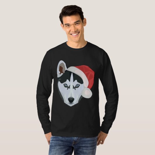 Husky Kerstmis T-shirt (Voorkant volledig)