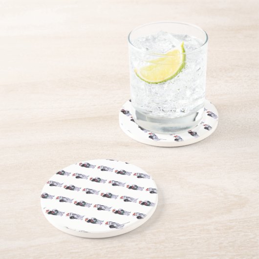 Husky Kerstmis Zandsteen Onderzetter (Zijkant)