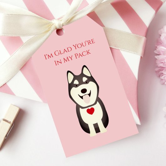 Husky-labels, Valentijnsdag voor honden, Valentijn Cadeaulabel