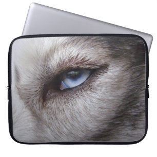 Husky Laptop Hoesje Siberian Husky Blue Eyes Gifts Sleeve