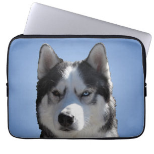 Husky Laptop Hoesje Siberian Husky Eyes Gifts Sleeve