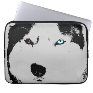 Husky Laptop Hoesje Siberian Husky Eyes Gifts Sleeve