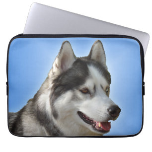 Husky Laptop Hoesje Siberian Husky Eyes Gifts Sleeve