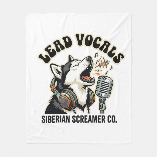 Husky lead-vocal grappige hond ontwerp  fleece deken (Voorkant)