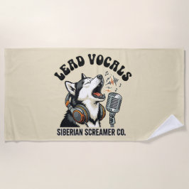 Husky lead-vocal grappige hond ontwerp  strandlaken
