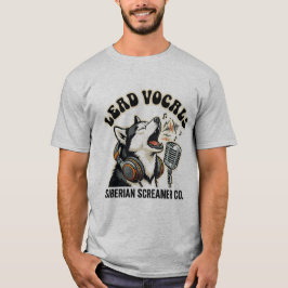 Husky lead-vocal grappige hond ontwerp  t-shirt