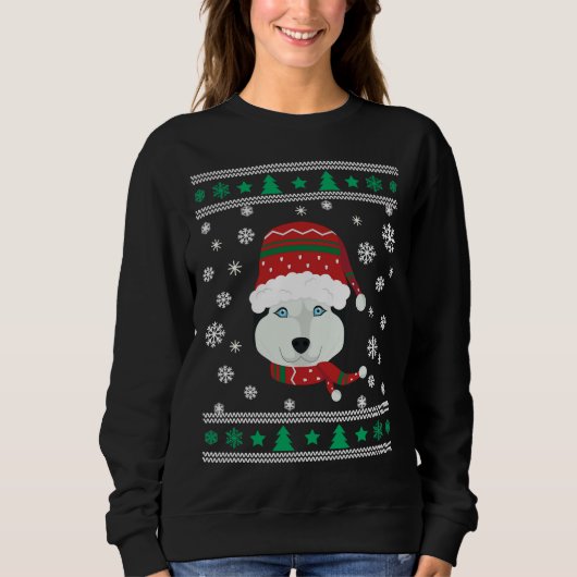 Husky Lelijke Kerstmis Trui (Voorkant)