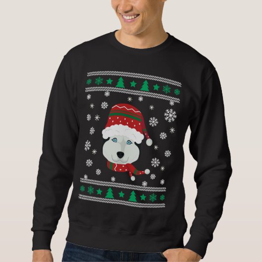 Husky Lelijke Kerstmis Trui (Voorkant)