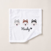 Husky Liefde Handdoek Set (Wasdoekje)
