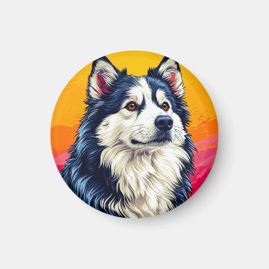 Husky Liefhebber Cadeau Magneet (Voorkant)