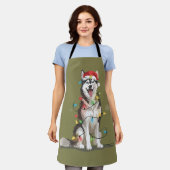 Husky-liefhebber Kerst Siberische Kersthond Moeder Schort (Gedragen)