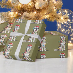 Husky-liefhebber Kerstmis Siberische Kersthond Moe Cadeaupapier