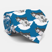 Husky loopt in het stropdas (Opgerold)