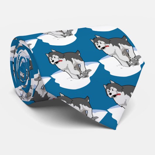 Husky loopt in het stropdas (Opgerold)