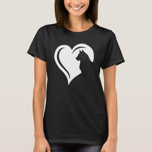 Husky Lover Heart voor meisjes en vrouwen die van T-shirt (Voorkant)