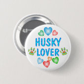 HUSKY LOVER RONDE BUTTON 5,7 CM (Voorkant /achterkant)