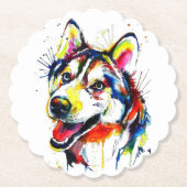 HUsky Lovers Stone Coaster| Liefdessteen coaster Kartonnen Onderzetters (Voorkant)