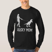 Husky Ma Siberian Husky Mama Dog Dinosaur Women M T-shirt (Voorkant)