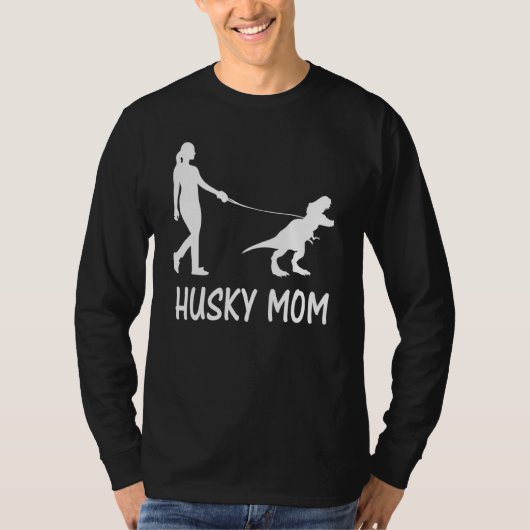 Husky Ma Siberian Husky Mama Dog Dinosaur Women M T-shirt (Voorkant)