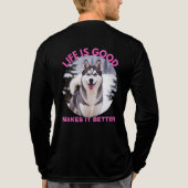Husky maakt het leven beter Tri-Blend shirt (Achterkant volledig)