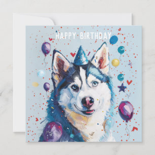 Husky / Malamute verjaardagskaart