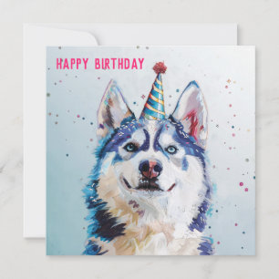 Husky / Malamute verjaardagskaart
