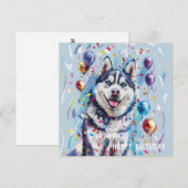 Husky / Malamute verjaardagskaart (Voorkant / Achterkant)