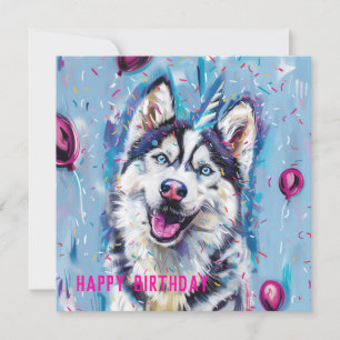 Husky / Malamute verjaardagskaart Kaart