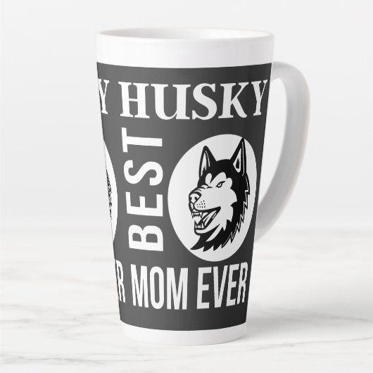 Husky Mam, Dog Mam, Husky Gift Latte Mok (Rechterhoek)