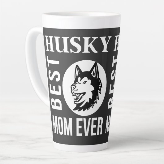 Husky Mam, Dog Mam, Husky Gift Latte Mok (Linkerhoek)
