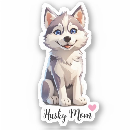 Husky mama Dog Sticker (Voorkant)
