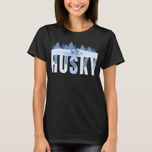 Husky Mama Grappig Husky Mama Design T-shirt (Voorkant)