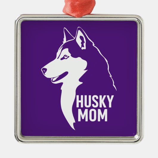 Husky mama metalen ornament (Voorkant)