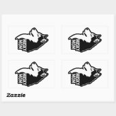 Husky mama rechthoekige sticker (Vel)