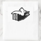 Husky mama rechthoekige sticker (Tas)