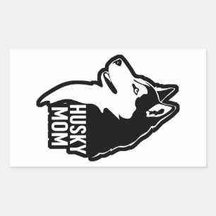 Husky mama rechthoekige sticker
