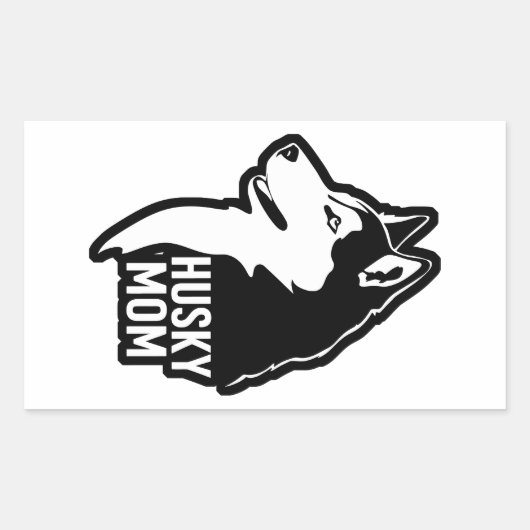 Husky mama rechthoekige sticker (Voorkant)