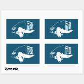 Husky mama rechthoekige sticker (Vel)