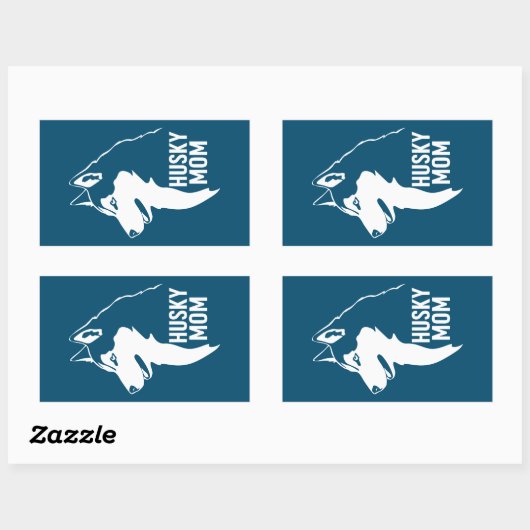 Husky mama rechthoekige sticker (Vel)