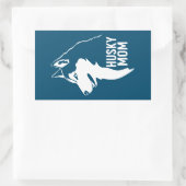 Husky mama rechthoekige sticker (Tas)