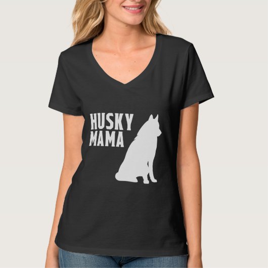 Husky Mama Silhouette T-shirt (Voorkant)
