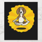 Husky | Meditation Yoga Beagle Labrador Husky Wijn Etiket (Enkel label)