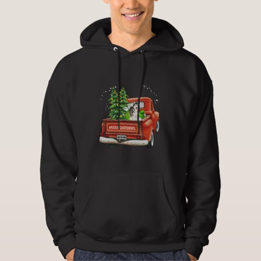 Husky Merry kerst Hoodie (Voorkant)