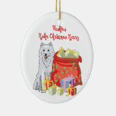 Husky Merry kerst Keramisch Ornament (Rechts)
