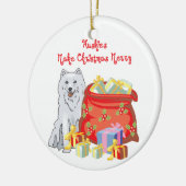 Husky Merry kerst Keramisch Ornament (Links)