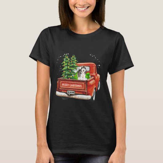 Husky Merry kerst T-shirt (Voorkant)