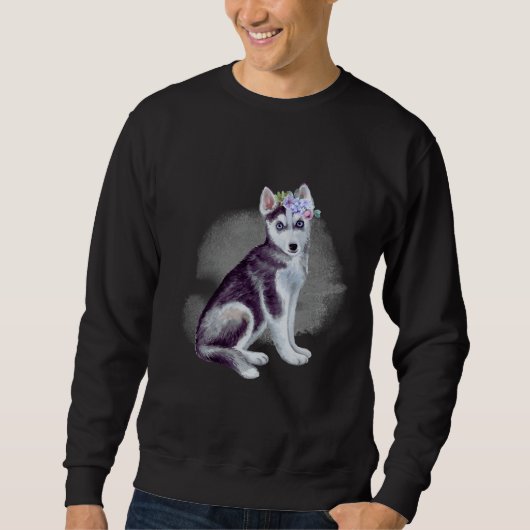Husky met bloemen trui (Voorkant)