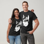 Husky met oogvlek t-shirt (Unisex)