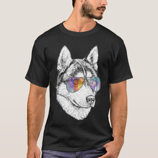 Husky met vliegers t-shirt (Voorkant)