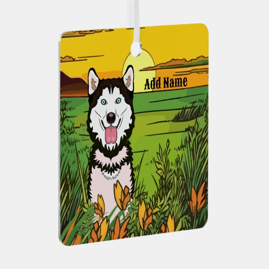 Husky Metalen Ornament (Voorkant Rechts)